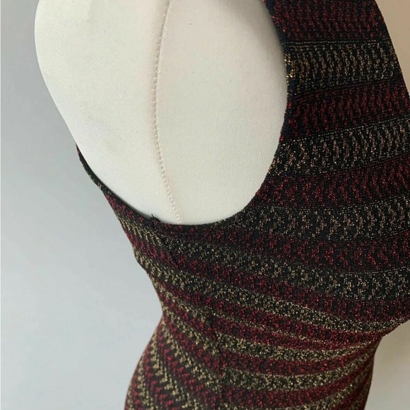 Topshop Deep Plunge Mini Bodycon Dress Size 8 Metallic Thread - Picture 7 of 7